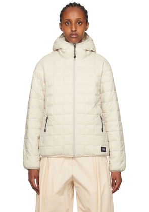 TAION Gray & Off-White Hooded Reversible Down Jacket