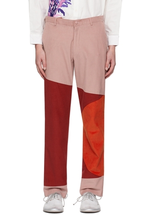 KidSuper Pink & Red Paneled Trousers
