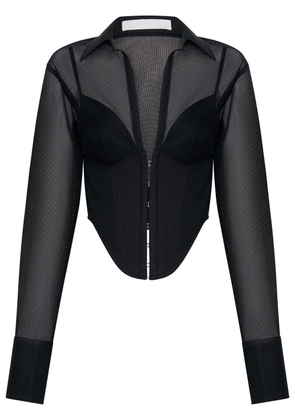 Dion Lee Grid sheer corset shirt - Black