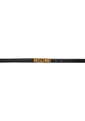 Moschino Black Logo Belt