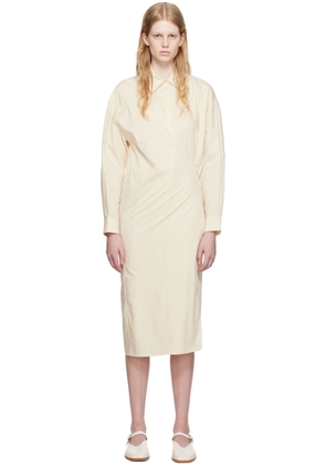 LEMAIRE Off-White Straight Collar Twisted Midi Dress