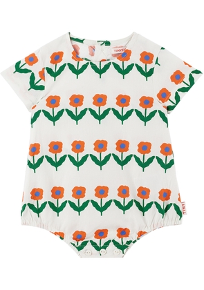 TINYCOTTONS Baby Off-White Flowerbeds Bodysuit