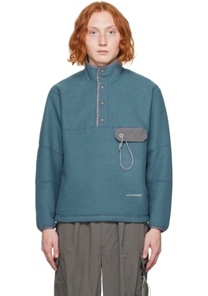 and wander Blue Embroidered Sweatshirt