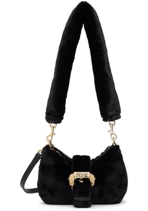 Versace Jeans Couture Black Pin-Buckle Faux-Fur Bag
