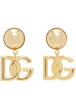 Dolce & Gabbana Gold Clip-On Logo Earrings