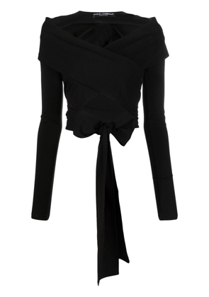 Dolce & Gabbana cut-out wrap top - Black