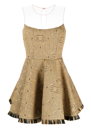 Elisabetta Franchi sleeveless A-line-skirt dress - Neutrals