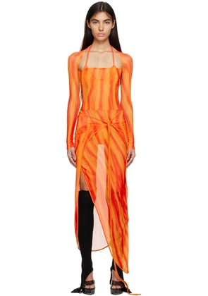 Raga Malak Orange Tripoli Midi Dress