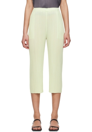 PLEATS PLEASE ISSEY MIYAKE Green Monthly Colors May Trousers