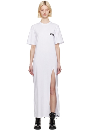MSGM White Side Slit Maxi Dress