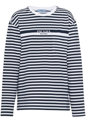 Prada logo-print striped T-shirt - Blue