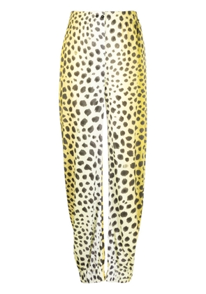 The Attico Jagger cheetah-print tapered trousers - Yellow