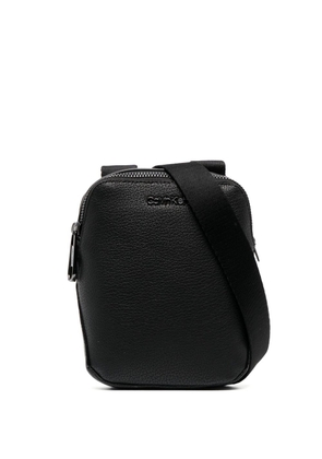 Calvin Klein logo-plaque zipped messenger bag - Black