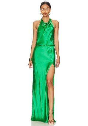 Amanda Uprichard Aurela Gown in Green. Size M, XS.