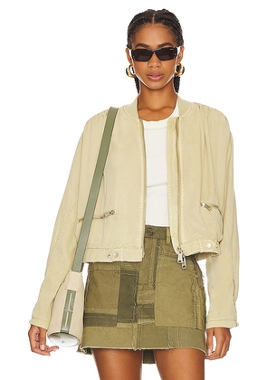 Free People Knock Out Siren Bomber in Beige. Size S.