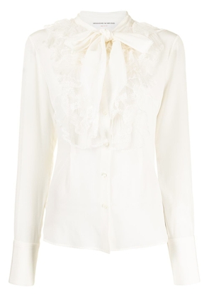 Ermanno Scervino Organza bow-detail silk blouse - White