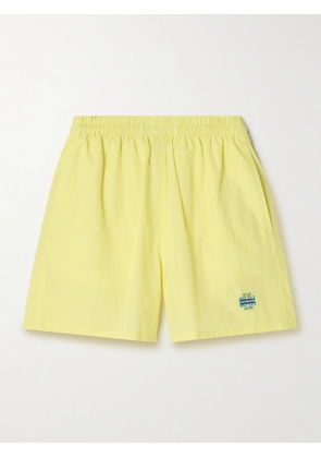 TORY SPORT - Embroidered Crinkled-shell Shorts - Yellow - x small,small,medium,large