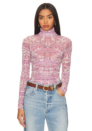 Free People x Intimately FP Under It All Printed Bodysuit In Peony Combo in Pink. Size XS.