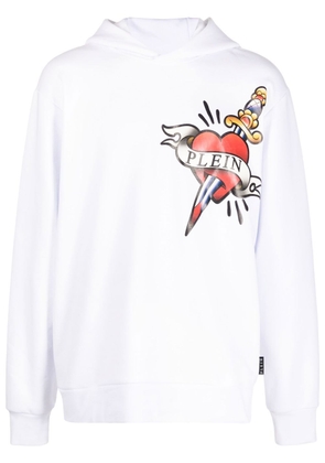 Philipp Plein logo-print hoodie - White