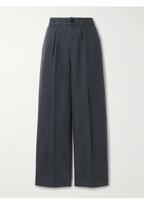 Alex Mill - Madeline Pleated Linen, Tencel™ Lyocell And Cotton-blend Twill Wide-leg Pants - Gray - US0,US2,US4,US6,US8,US10,US12