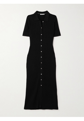 Alex Mill - Alice Ribbed Cotton And Hemp-blend Midi Dress - Black - x small,small,medium,large,x large