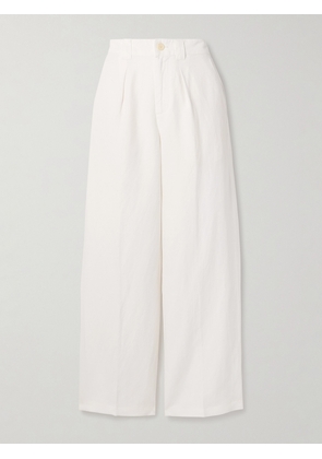 Alex Mill - Madeline Pleated Linen, Tencel™ Lyocell And Cotton-blend Twill Wide-leg Pants - Ecru - US0,US2,US4,US6,US8,US10,US12
