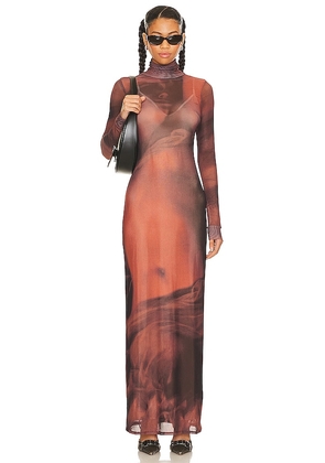 AFRM Billie Maxi Dress in Rust. Size L, M, XS, XXS.