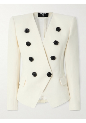 Balmain - Embellished Wool Blazer - White - FR34,FR36,FR38,FR40,FR42,FR44,FR46
