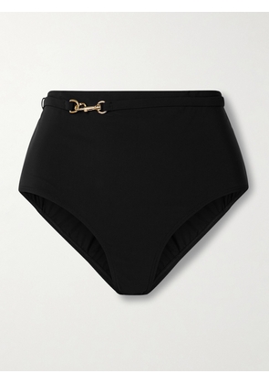 Tory Burch - Belted Embellished Bikini Briefs - Black - x small,small,medium,large,x large