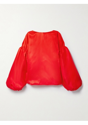 KHAITE - Quico Oversized Silk Blouse - Red - US0,US2,US4,US6,US8,US10