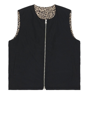 ALLSAINTS Underground Reversible Leopard Vest in Black. Size M, XL/1X.