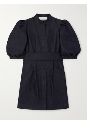 DESTREE - Amoako Belted Denim Mini Dress - Gray - small,medium,large