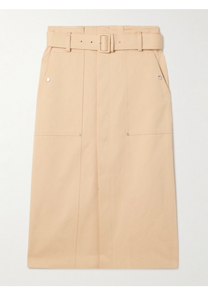 A.L.C. - Maia Belted Cotton-gabardine Midi Skirt - Neutrals - US0,US2,US4,US6,US8,US10,US12