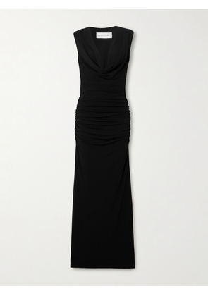 Michael Lo Sordo - Draped Satin Maxi Dress - Black - UK 4,UK 6,UK 8,UK 10,UK 12