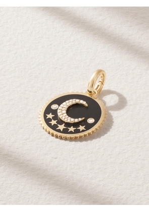 Foundrae - Crescent 18-karat Gold, Diamond And Enamel Pendant - One size