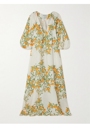 BERNADETTE - Georgio Printed Linen Maxi Dress - Ivory - FR34,FR36,FR38,FR40,FR42,FR44,FR46