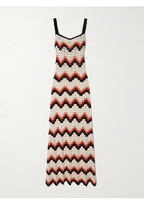 ESCVDO - Marea Crocheted Cotton Maxi Dress - Orange - x small,small,medium,large