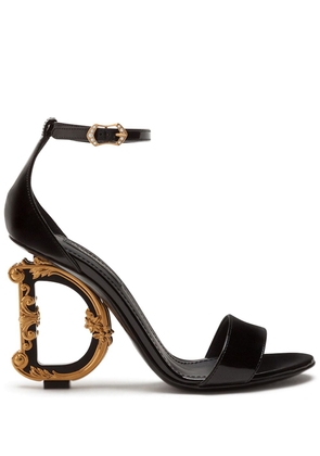 Dolce & Gabbana Baroque DG 105mm leather sandals - Black