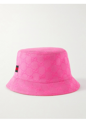 Gucci - Fedora Reversible Cotton-blend Canvas-jacquard Bucket Hat - Pink - XS,S,M,L