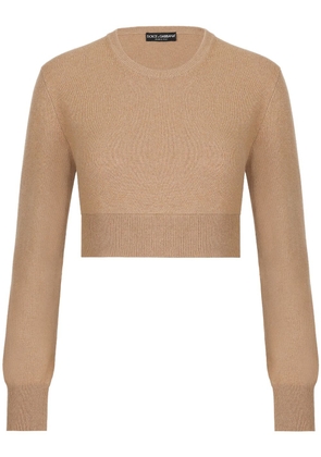 Dolce & Gabbana cashmere-blend cropped jumper - Brown