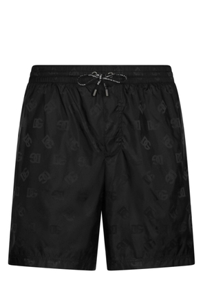 Dolce & Gabbana DG monogram-print swim shorts - Black
