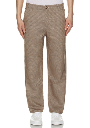 Bound Dogtooth Woven Cropped Trouser in Brown. Size S, XL/1X.