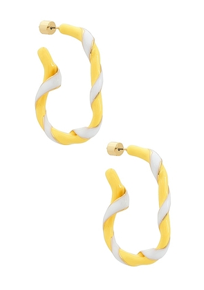 EMMA PILLS Obsession Twist Earrings in Yellow.