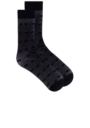 FALKE Dot Sock in Black. Size 35-38 (S-M), 8-10.5.