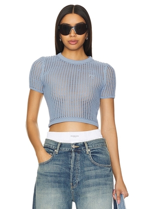 Alexander Wang Cropped Tee in Blue. Size XS.
