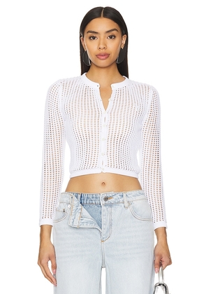 Alexander Wang Cropped Cardigan in White. Size M, XL.