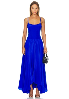 Azeeza Odette Midi Dress in Blue. Size L, M, XS.