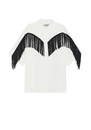 FIORUCCI Fringed Shirt in White. Size 48, 50, 52.