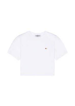 FIORUCCI Angel Patch Padded Cropped T-Shirt in White. Size M, S, XL.