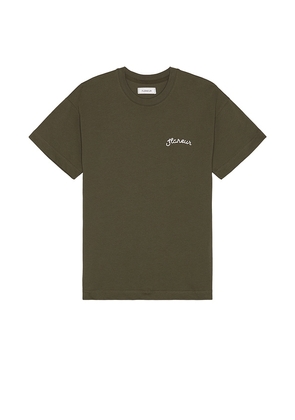 FLANEUR Signature T-Shirt in Dark Green. Size M, S, XL/1X.